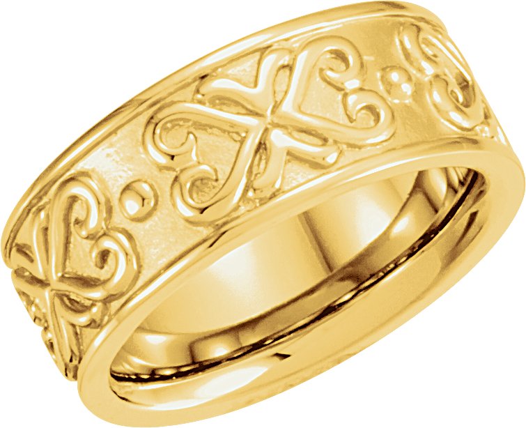 14K Yellow 8.5 mm Etruscan-Style Band Size 8