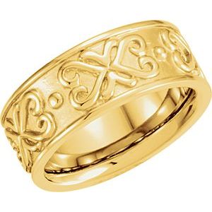 14K Yellow 8.5 mm Etruscan-Style Band Size 8