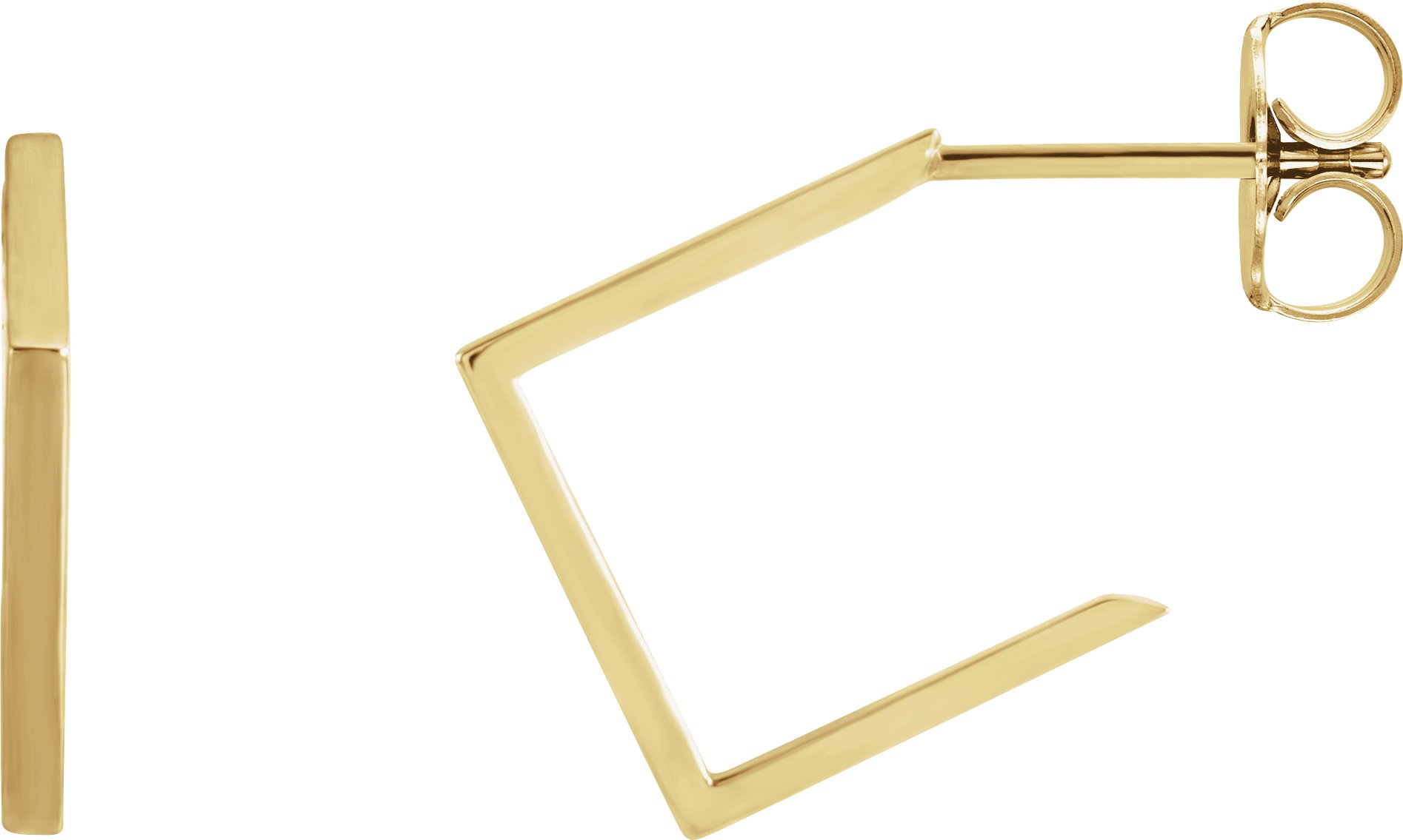 14K Yellow Geometric 15.7 mm Hoop Earrings