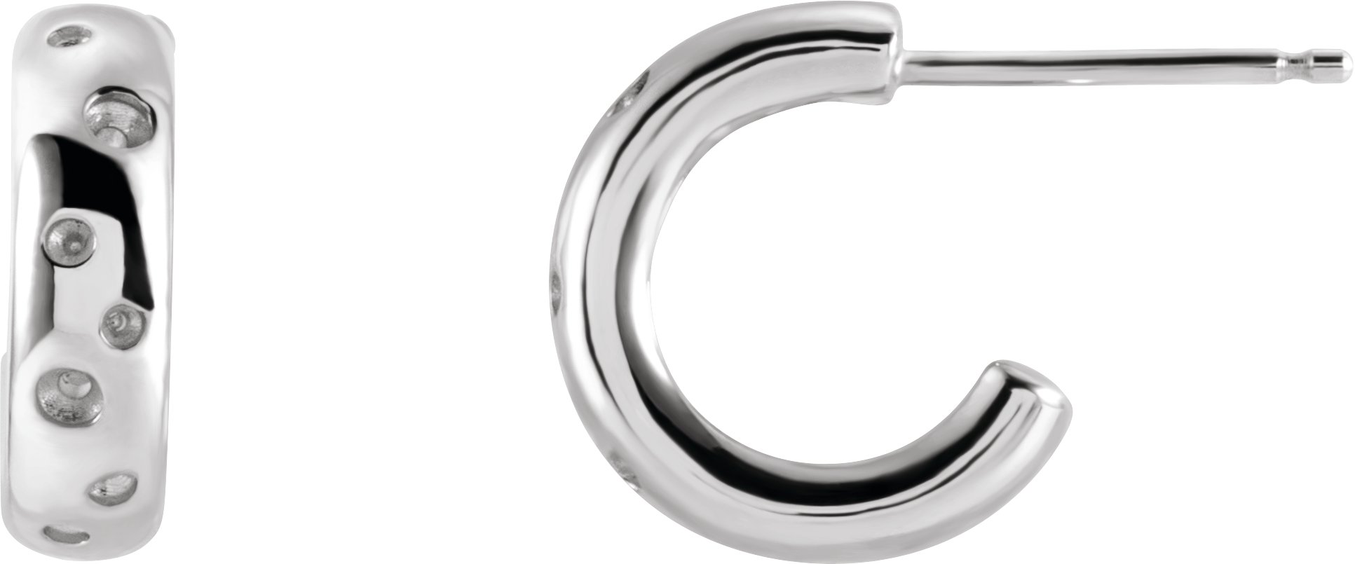 Sterling Silver Left Hoop Earrings Ref. 16854582