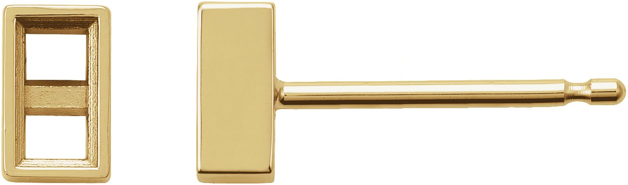 Straight Baguette Bezel-Set Stud Earrings