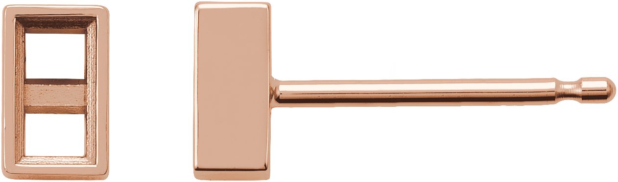 Straight Baguette Bezel-Set Stud Earrings