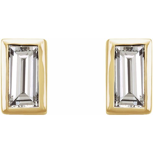 14K Yellow .08 CTW Diamond Bezel-Set Earrings