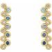 14K Yellow Natural Blue Multi-Gemstone & 1/10 CTW Natural Diamond Bezel-Set Bar Earrings
