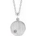 14K White .005 CT Diamond Engravable Necklace