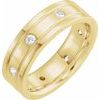 14K Yellow .50 CTW Diamond Double Grooved Band Size 17.5 Ref 16556379