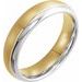 18K Yellow & Platinum 6 mm Grooved Band with Brushed & Polished Finish Size 7.5 