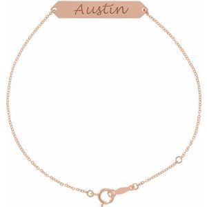 18K Rose Gold-Plated Sterling Silver Engravable Geometric 7-8