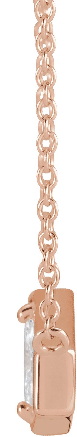 14K Rose 1/6 CT Diamond Geometric 18 Necklace