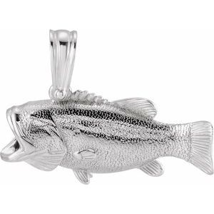 Sterling Silver 36x17 mm Bass Pendant