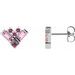 Sterling Silver Natural Pink Multi-Gemstone Cluster Earrings