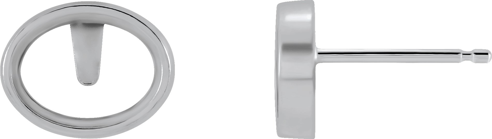 Horizontal Oval Bezel-Set Cabochon Earrings