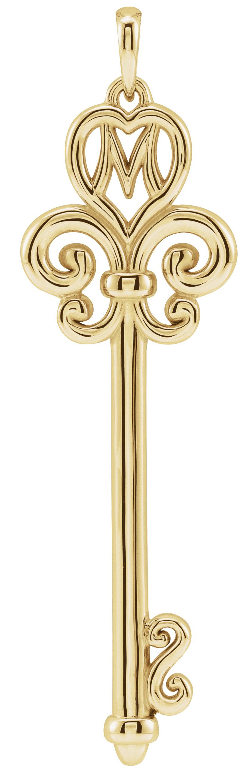 14K Yellow 47.5x13.7 mm Mother's Key Pendant Ref. 3355724