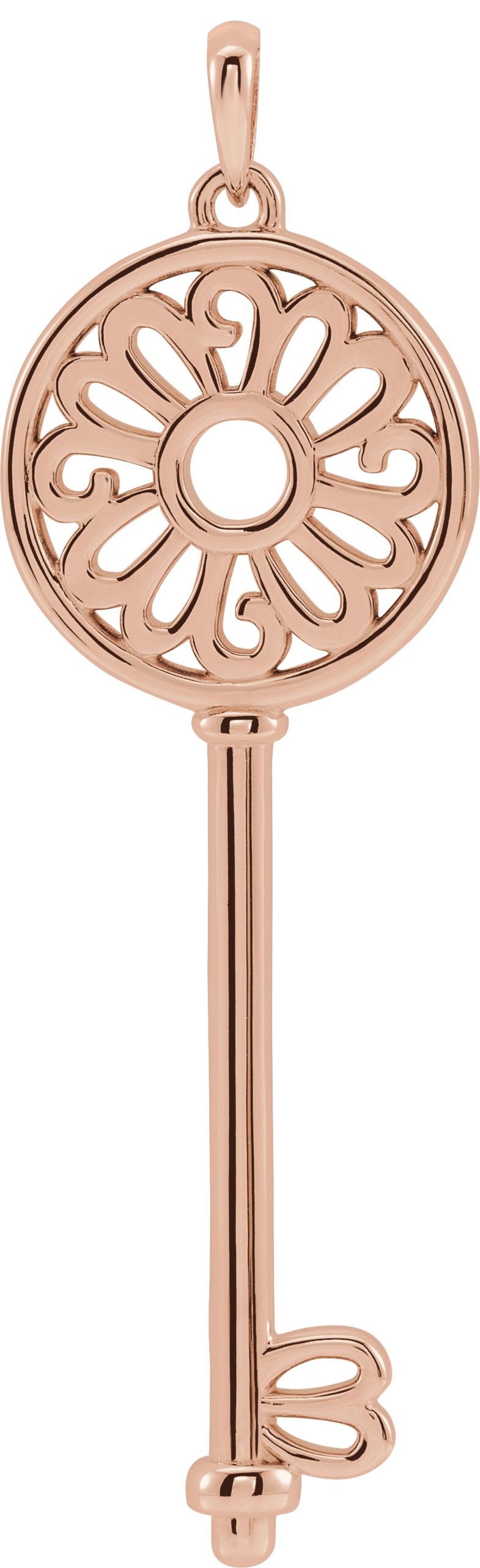 14K Rose 47.5x15 mm Mother's Key Pendant Ref. 16793656