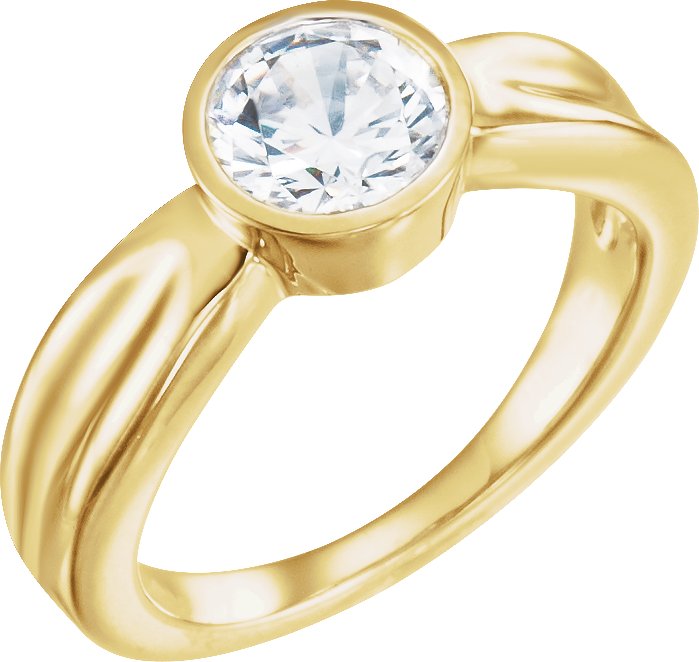 Round Bezel Set Engagement Ring .5 Carat Ref 918643