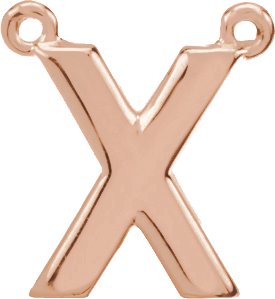 14K Rose Block Initial X Necklace Center Ref. 11701061