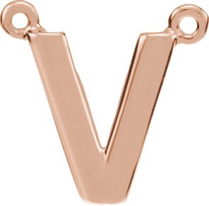 14K Rose Block Initial V Necklace Center Ref. 10717602