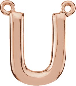 14K Rose Block Initial U Necklace Center Ref. 11701065