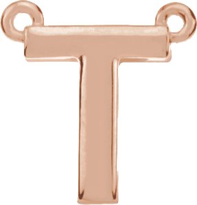 14K Rose Block Initial T Necklace Center Ref. 11701056