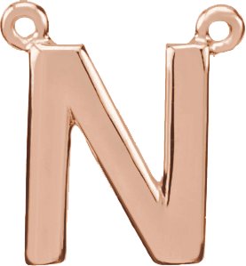 14K Rose Block Initial N Necklace Center Ref. 11701069