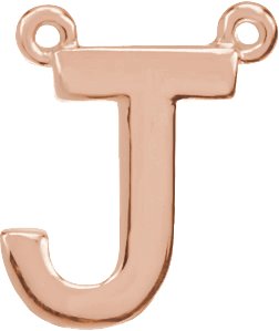 14K Rose Block Initial J Necklace Center Ref. 11701057