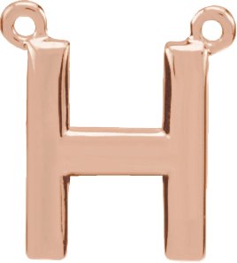 14K Rose Block Initial H Necklace Center Ref. 11701051