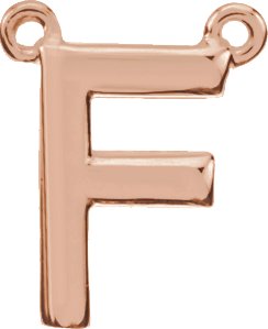 14K Rose Block Initial F Necklace Center Ref. 11701062