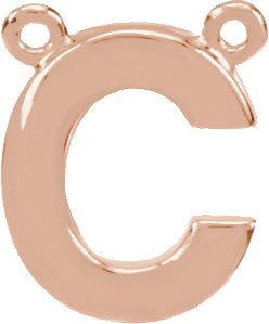 14K Rose Block Initial C Necklace Center Ref. 11701058