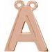14K Rose Block Initial A Necklace Center