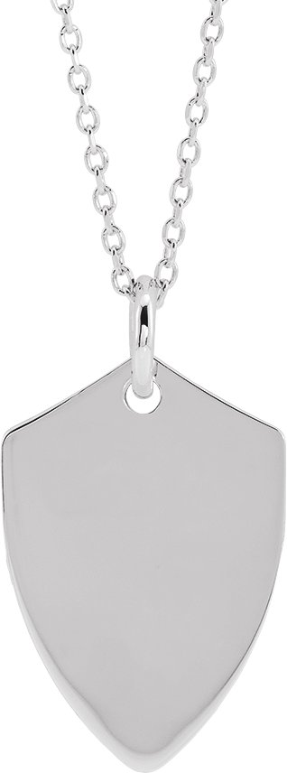 Sterling Silver Engravable Shield 16-18" Necklace