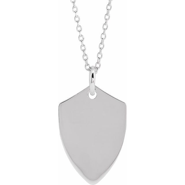 Sterling Silver Engravable Shield 24
