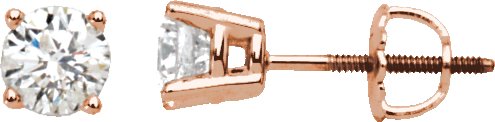 14K Rose 1/4 CTW Diamond Stud Earrings