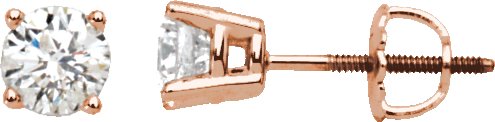 14K Rose 1/3 CTW Diamond Stud Earrings