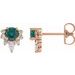 14K Rose Lab-Grown Alexandrite & 1/6 CTW Natural Diamond Earrings
