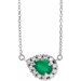 Platinum 5x3 mm Lab-Grown Emerald & 1/8 CTW Natural Diamond 18