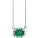 Platinum 6x4 mm Lab-Grown Emerald & 1/5 CTW Natural Diamond Halo-Style 16