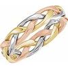 14K Tri Color 4.75 mm Woven Band Size 4.5 Ref 2652878