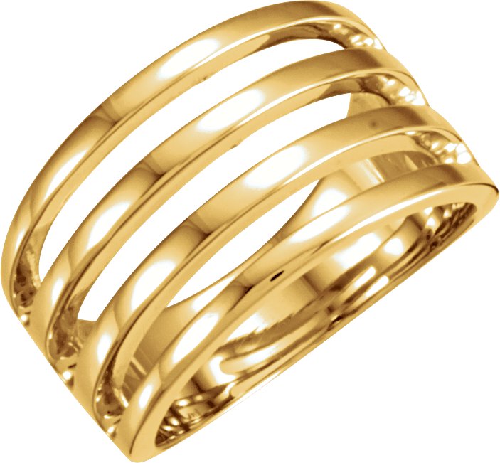 14K Yellow 11 mm Negative Space Band