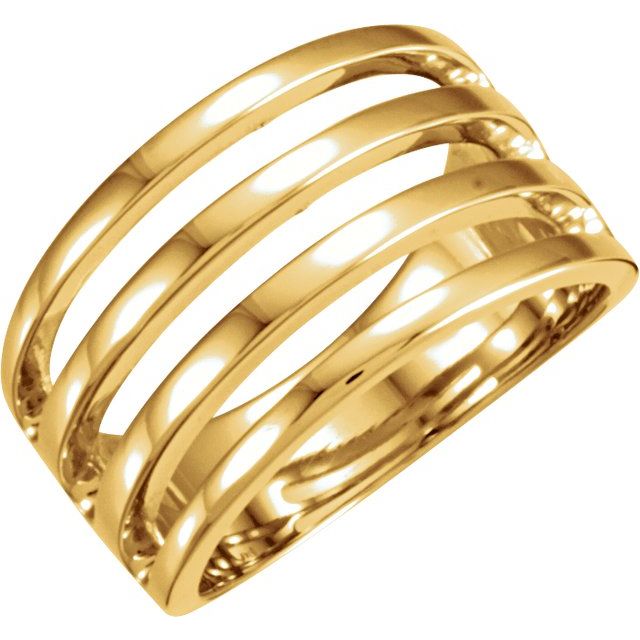 14K Yellow 11 mm Negative Space Band
