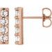 14K Rose 1/2 CTW Natural Diamond Bar Earrings