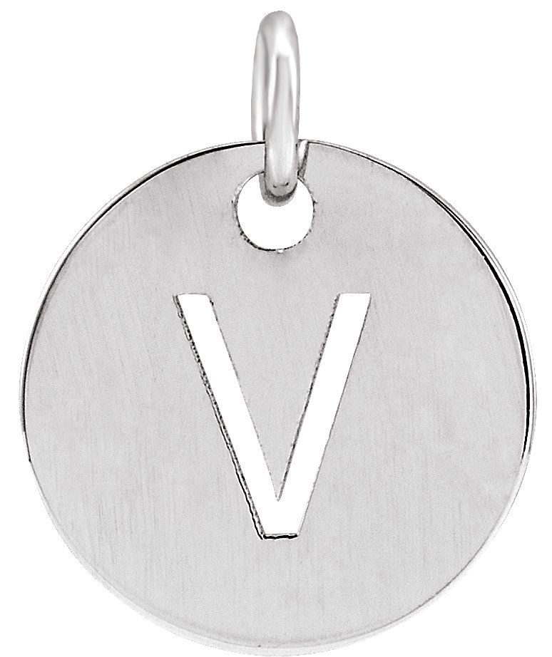 Sterling Silver Initial V Pendant