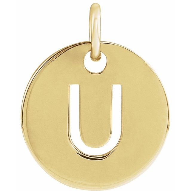 18K Yellow Gold-Plated Sterling Silver Initial U Pendant