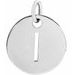 Sterling Silver Initial I 10 mm Disc Pendant