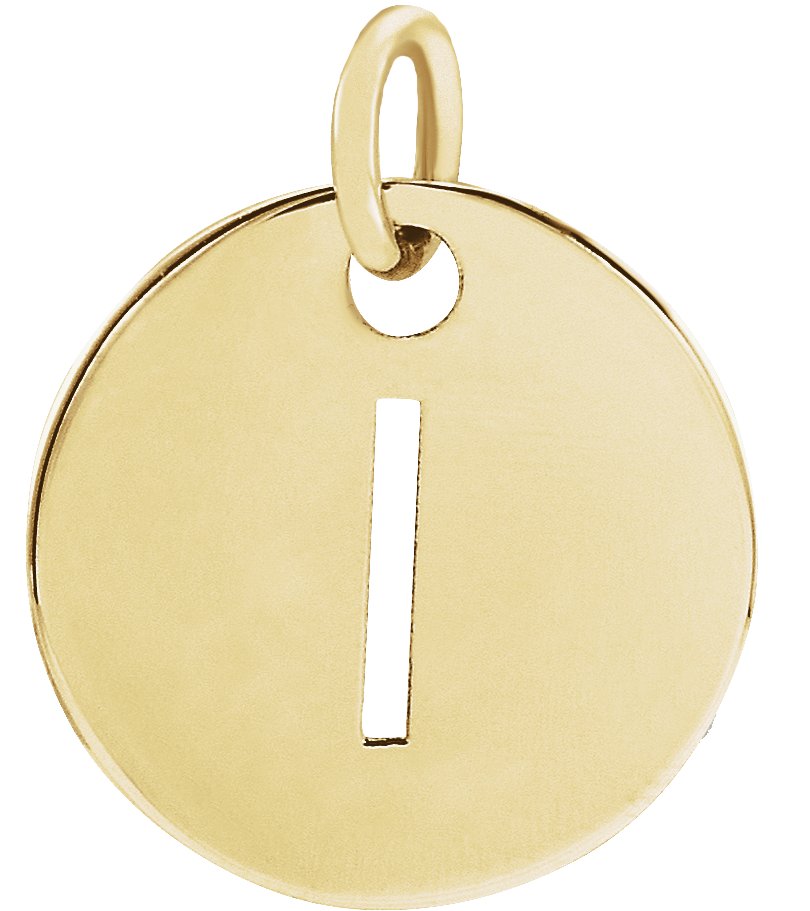 14K Yellow Initial I Pendant