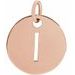 18K Rose Gold-Plated Sterling Silver Initial I 10 mm Disc Pendant