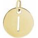 18K Yellow Gold-Plated Sterling Silver Initial I 10 mm Disc Pendant