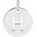 Sterling Silver Initial H 10 mm Disc Pendant