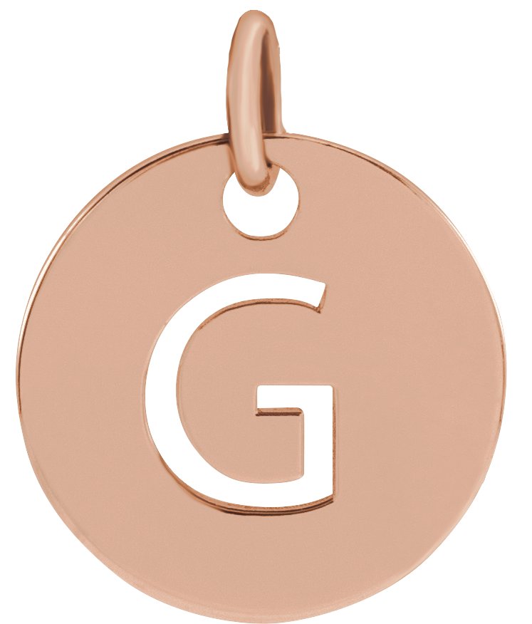 14K Rose Initial G Pendant