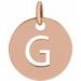 18K Rose Gold-Plated Sterling Silver Initial G 10 mm Disc Pendant
