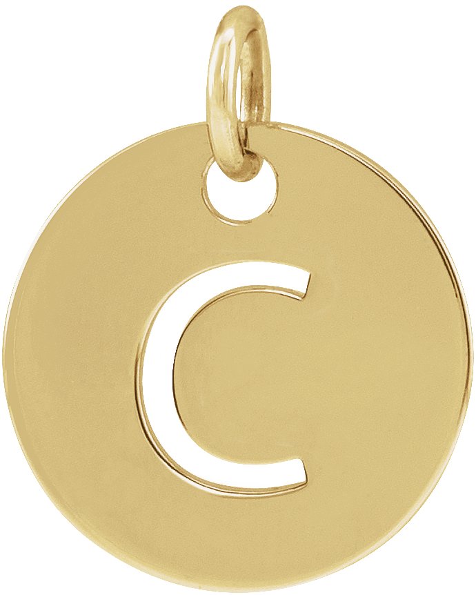 18K Yellow Gold-Plated Sterling Silver Initial C Pendant